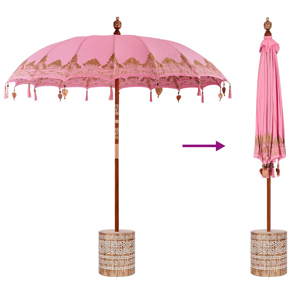 Balinesischer Sonnenschirm Rosa 215 x 215 x 260 cm