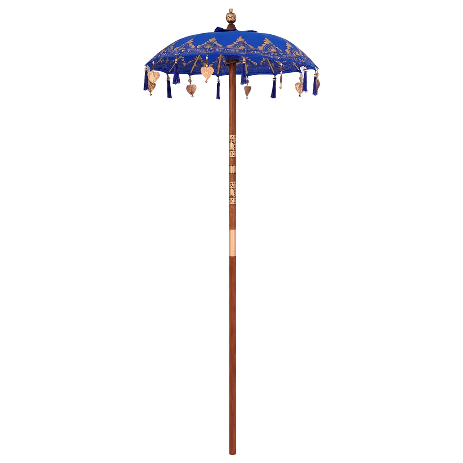 Sonnenschirm mit Fuß Blau 95 x 95 x 260 cm Baumwolle und Holz