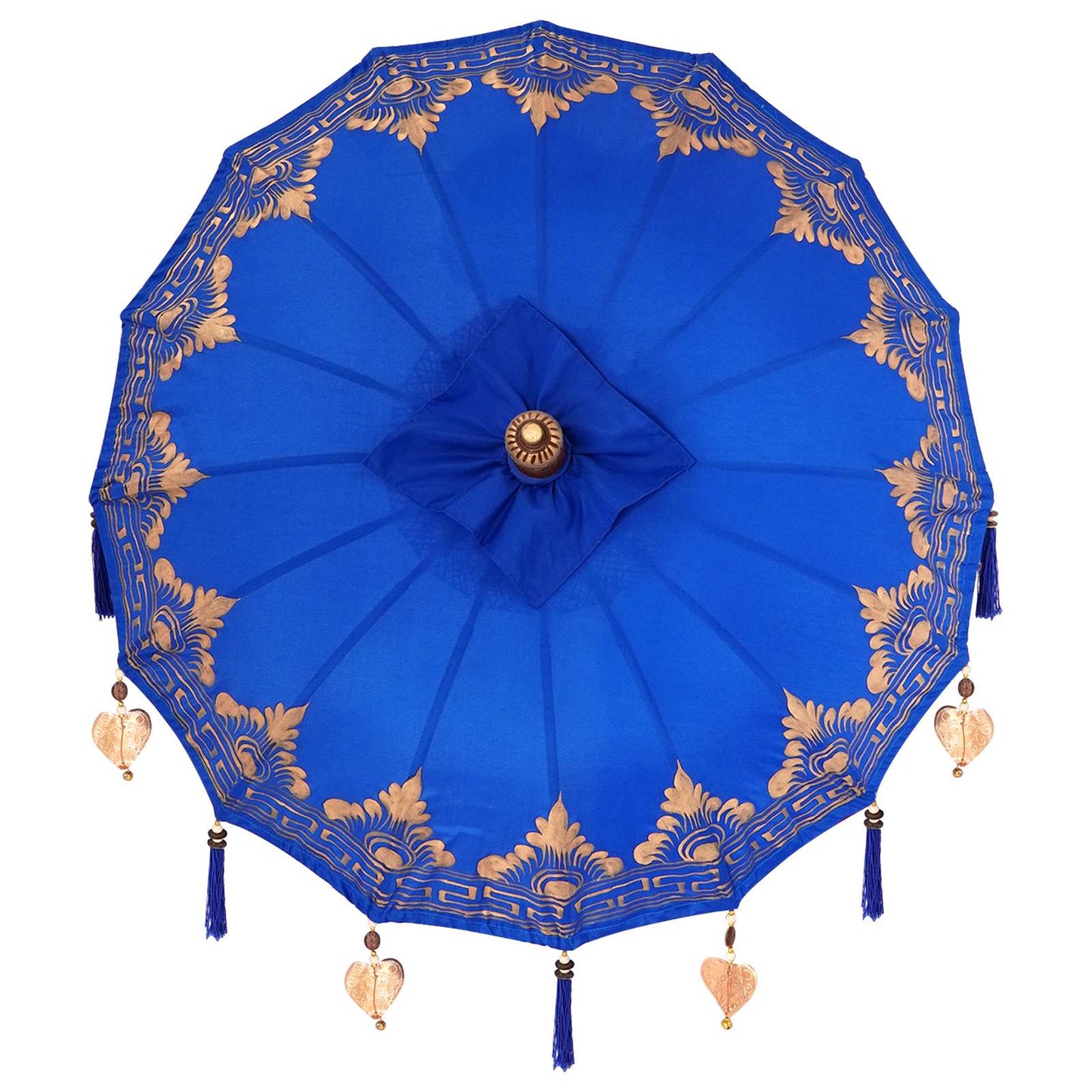 Sonnenschirm mit Fuß Blau 95 x 95 x 260 cm Baumwolle und Holz