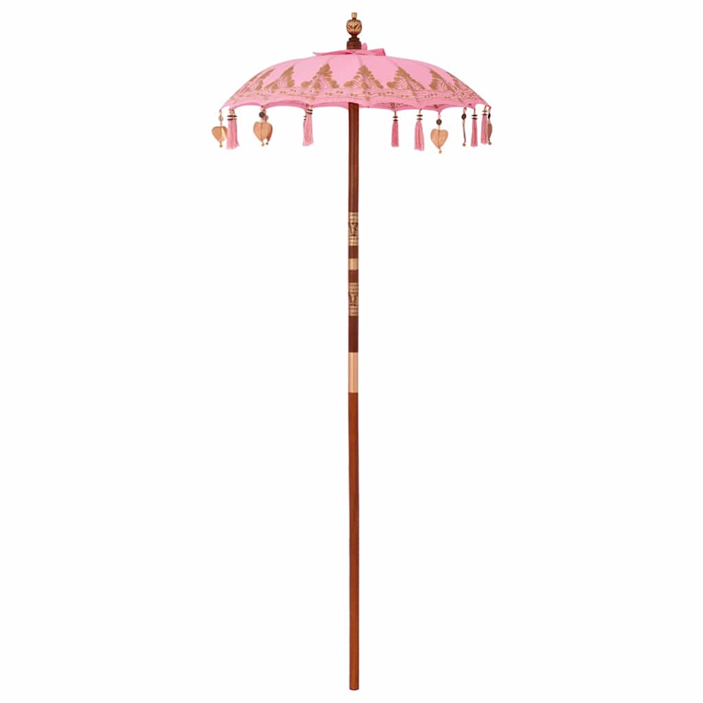 Sonnenschirm mit Fuß Rosa 95 x 95 x 260 cm Baumwolle und Holz