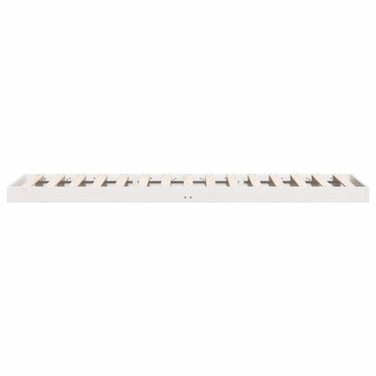 Bodenbettgestell Weiß 100 x 210 cm Massives Kiefernholz