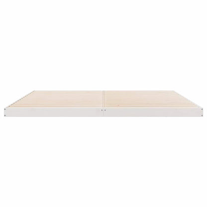 Bodenbettgestell Weiß 213,5 x 184 x 9 cm Massives Kiefernholz