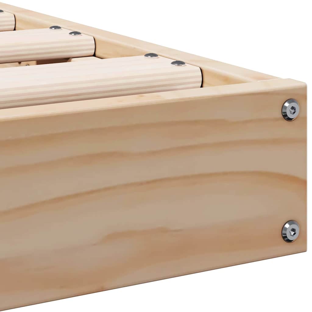 Bodenbettgestell Natur 100 x 220 cm Massives Kiefernholz