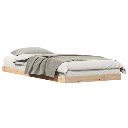 Bodenbettgestell Natur 100 x 220 cm Massives Kiefernholz
