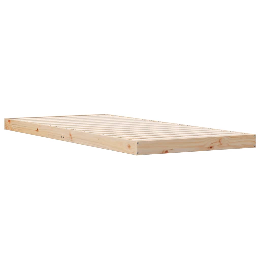 Bodenbettgestell Natur 100 x 220 cm Massives Kiefernholz