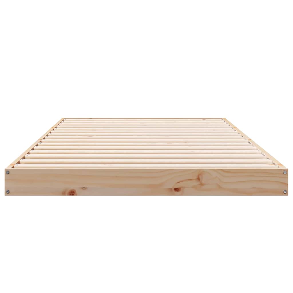 Bodenbettgestell Natur 100 x 220 cm Massives Kiefernholz