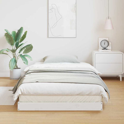 Bodenbettgestell Weiß 100 x 220 cm Massives Kiefernholz