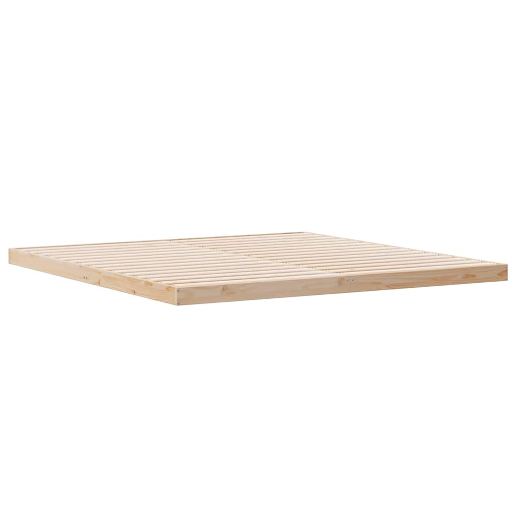 Bodenbettgestell Natur 180 x 220 cm Massives Kiefernholz