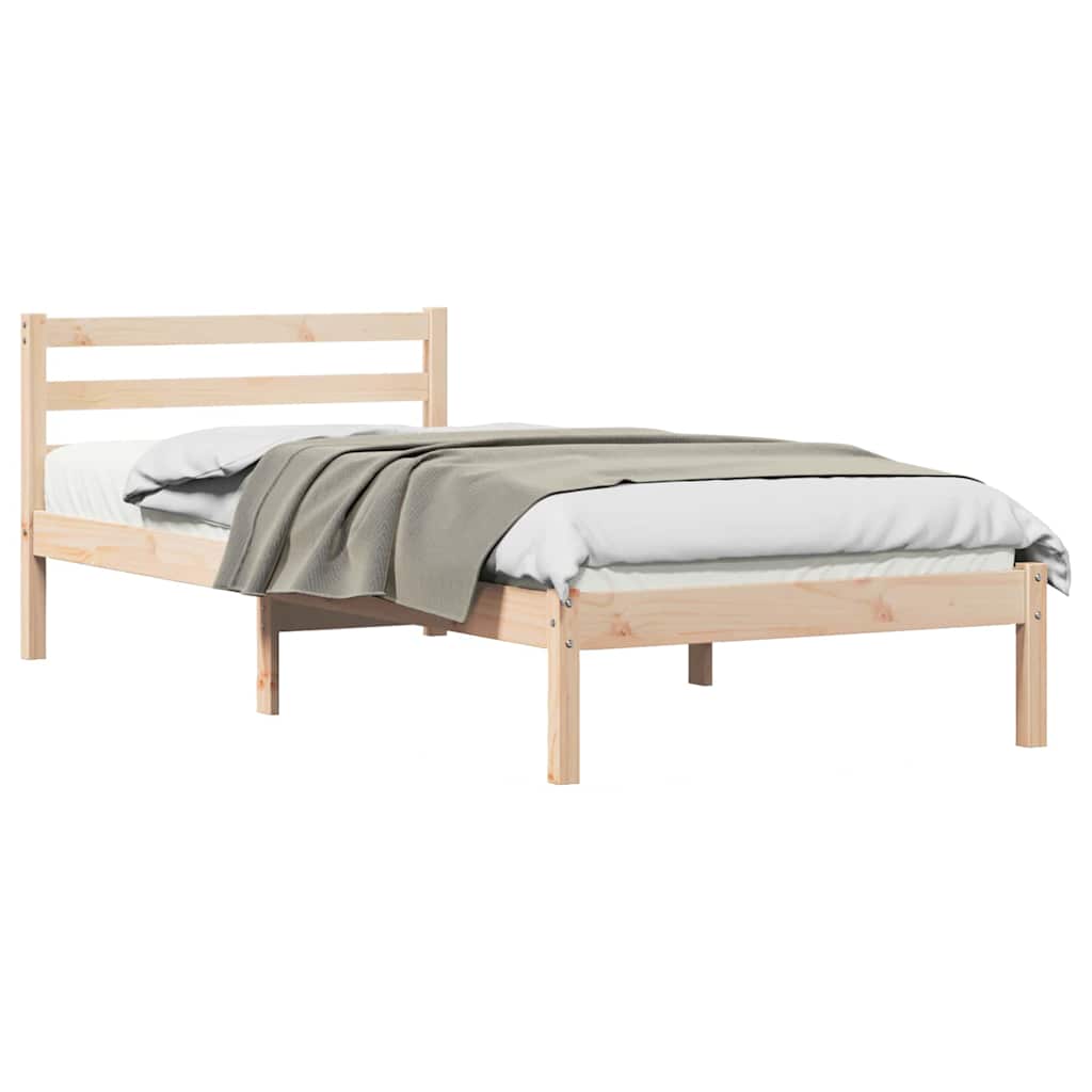 Bettrahmen Braun 215,5 x 95,5 x 69,5 cm Massivholz Kiefer