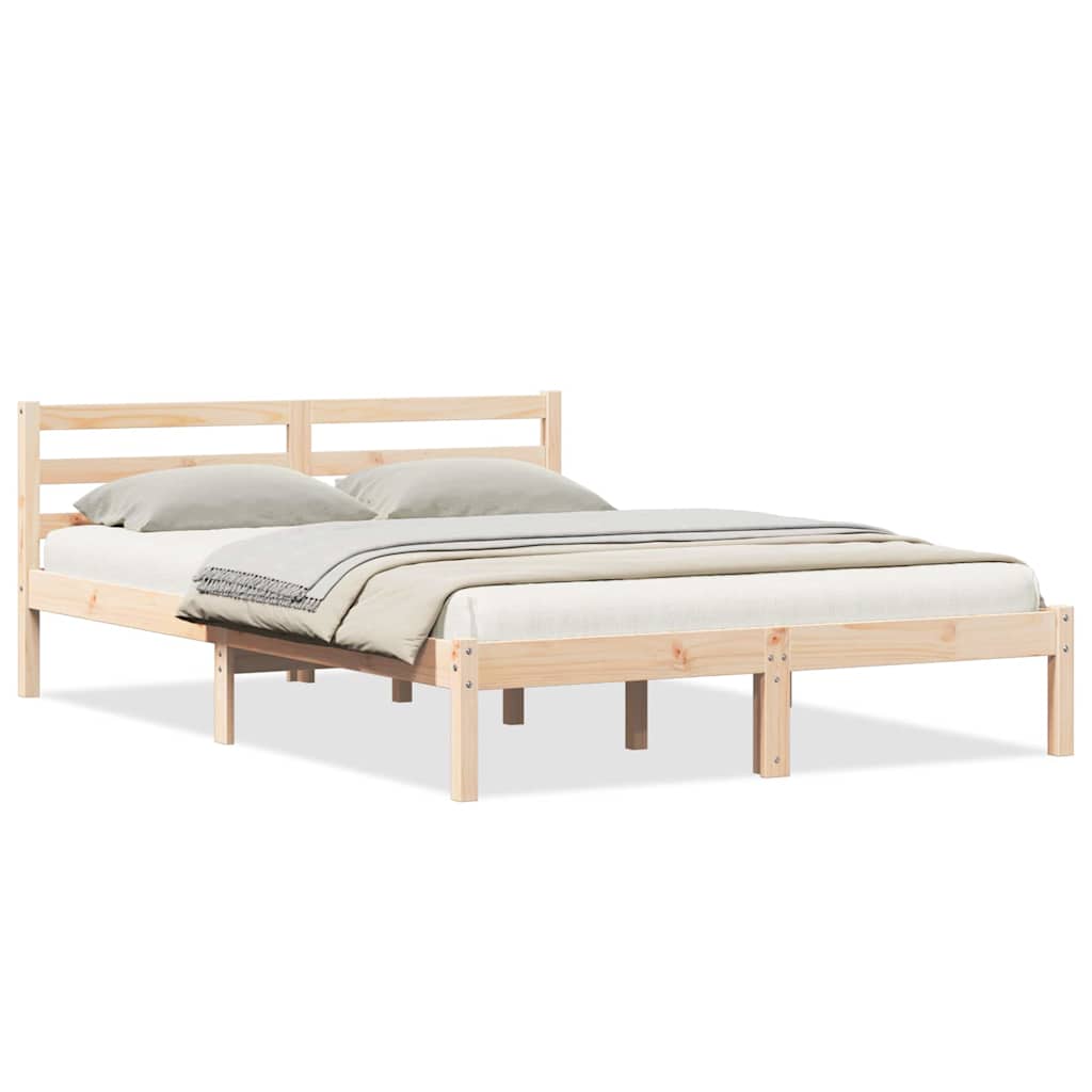 Bettrahmen Braun 215,5 x 145,5 x 69,5 cm Massivholz Kiefer