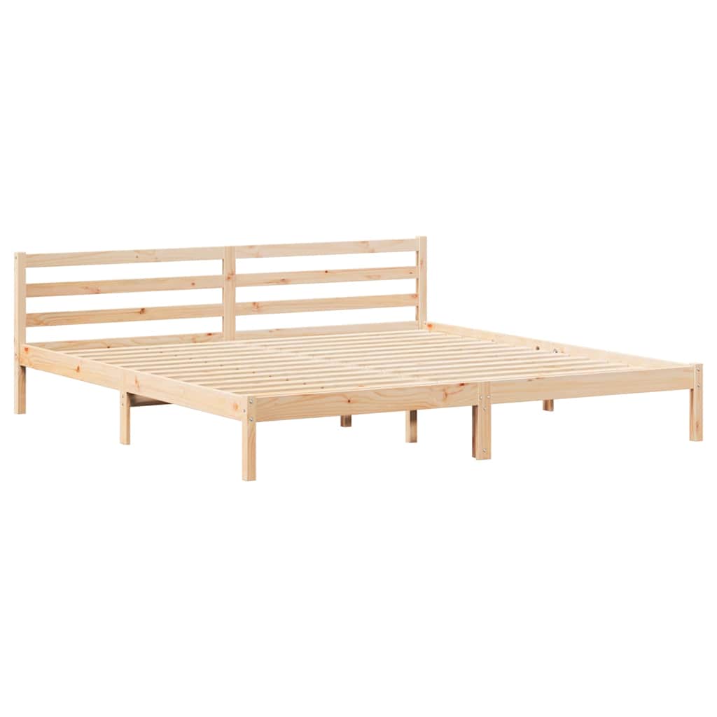 Bettrahmen Braun 215,5 x 185,5 x 69,5 cm Massivholz Kiefer