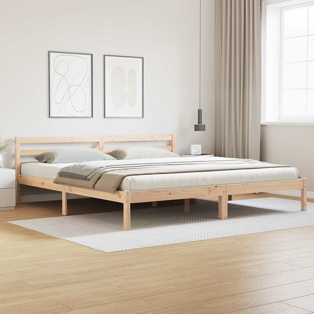 Bettrahmen Braun 225,5 x 185,5 x 69,5 cm Massivholz Kiefer