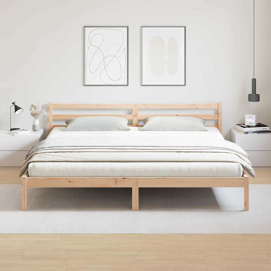 Bettrahmen Braun 225,5 x 185,5 x 69,5 cm Massivholz Kiefer