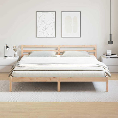 Bettrahmen Braun 225,5 x 185,5 x 69,5 cm Massivholz Kiefer