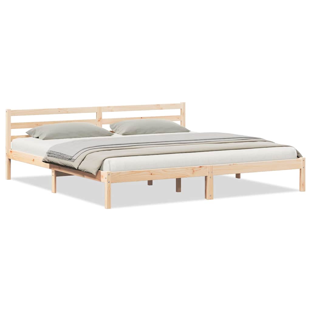 Bettrahmen Braun 225,5 x 185,5 x 69,5 cm Massivholz Kiefer