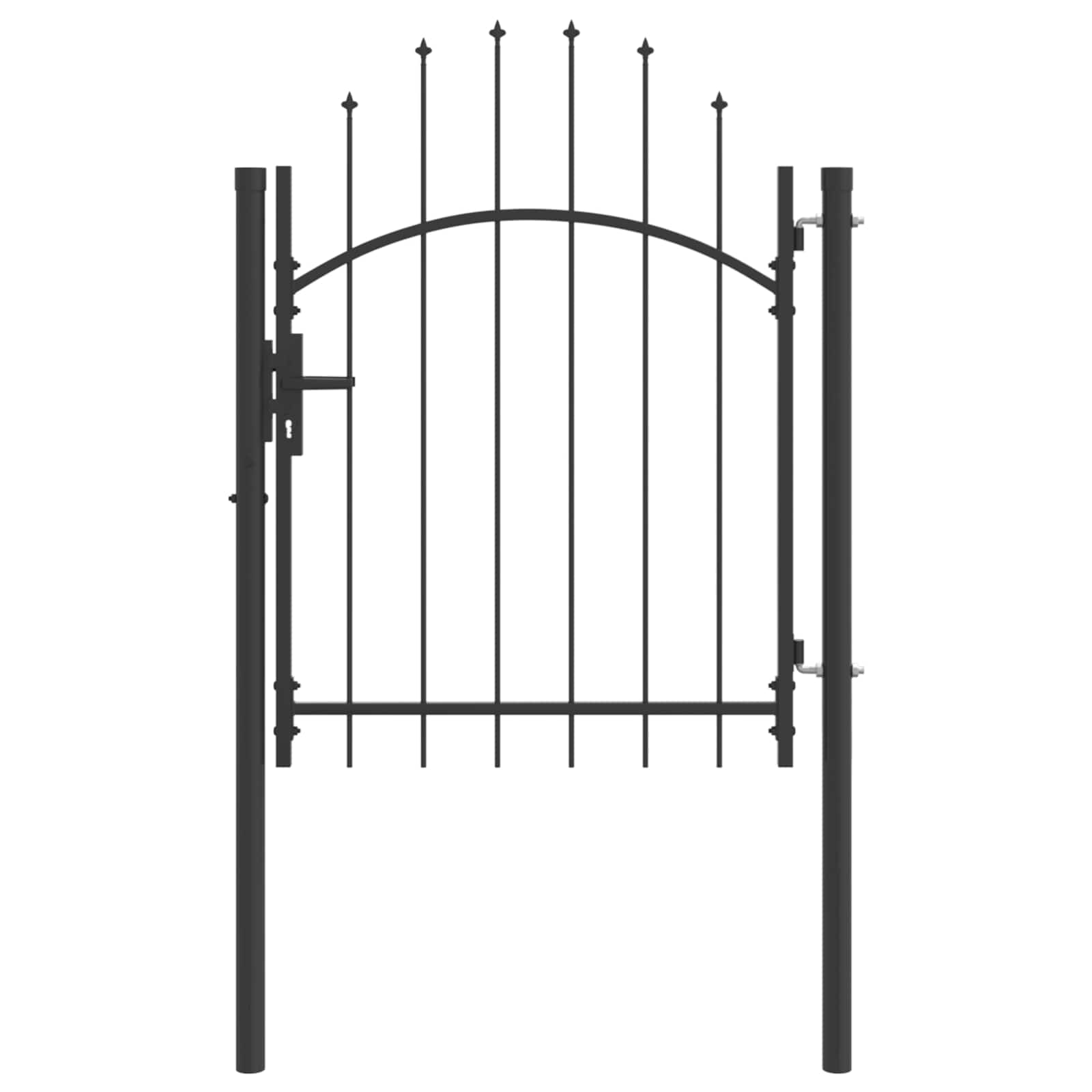 Gartentor WOERDEN 150 x 100 cm Stahl Grau Abschließbar