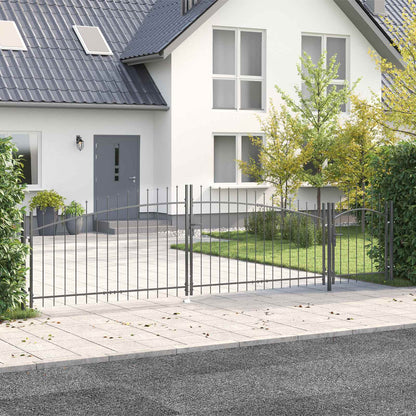 Gartentor WOERDEN 125 x 500 cm Abschließbar Stahl Grau