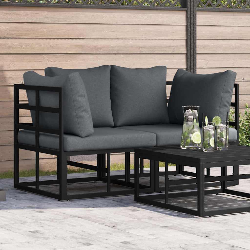 Gartenmöbel 2 Stück Schwarz und Anthrazit 71,5 x 71,5 x 71 cm