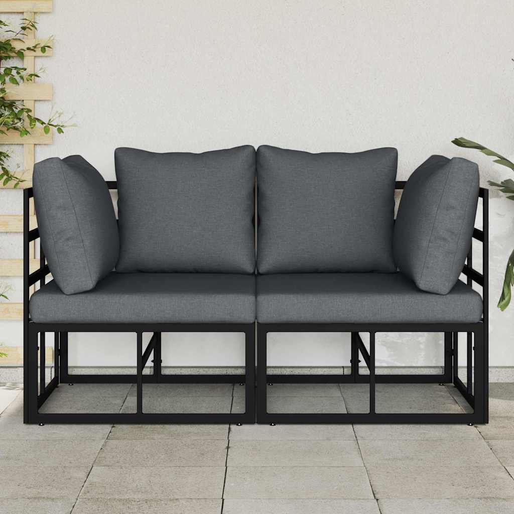Gartenmöbel 2 Stück Schwarz und Anthrazit 71,5 x 71,5 x 71 cm