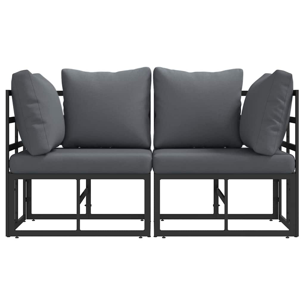 Gartenmöbel 2 Stück Schwarz und Anthrazit 71,5 x 71,5 x 71 cm