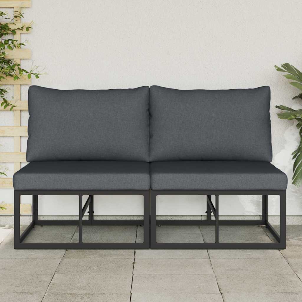 Gartenmöbel 2 Stück Schwarz und Anthrazit 70 x 71,5 x 71 cm