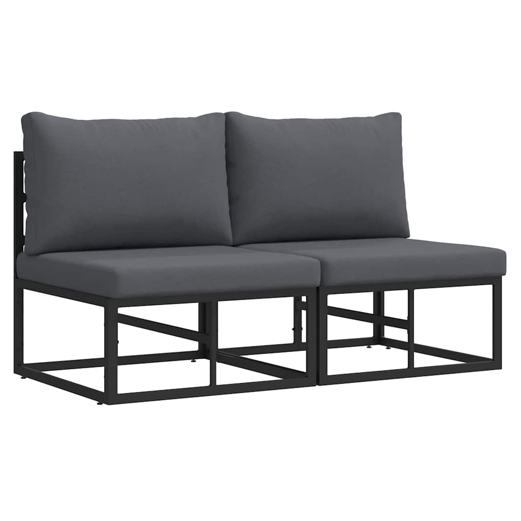 Gartenmöbel 2 Stück Schwarz und Anthrazit 70 x 71,5 x 71 cm