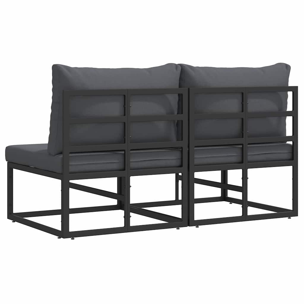 Gartenmöbel 2 Stück Schwarz und Anthrazit 70 x 71,5 x 71 cm