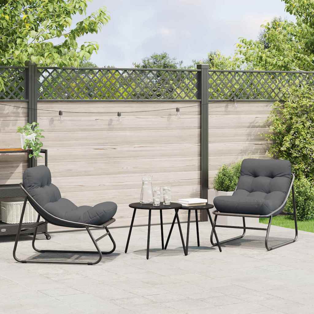 gartenmöbel 2 stk. Schwarz Pulverbeschichteter Stahl