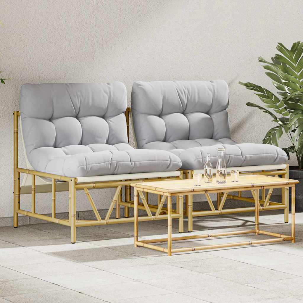 Outdoor-Sitzplätze 2 Stk. Hellgrau Stahl