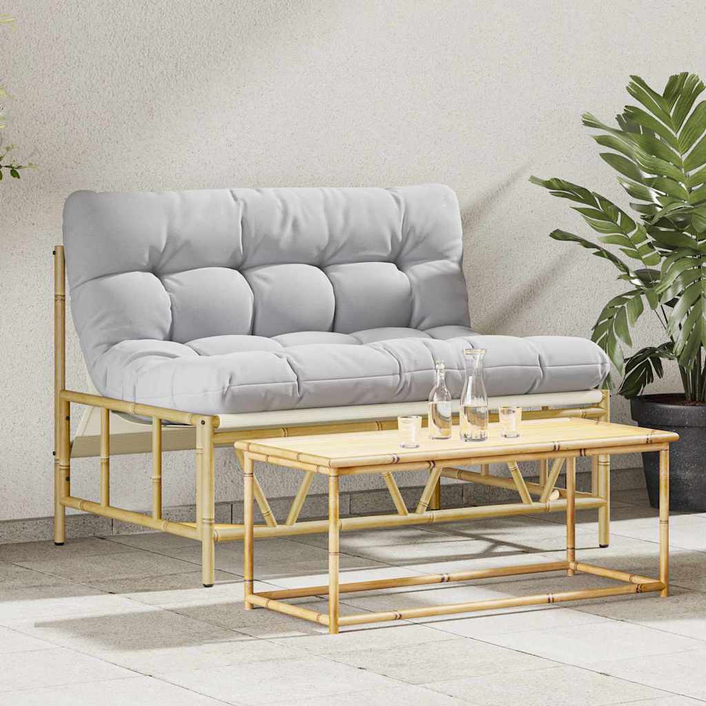 Outdoor-Sitzplätze mit Kissen Hellgrau 110 x 74,5 x 71 cm Stahl