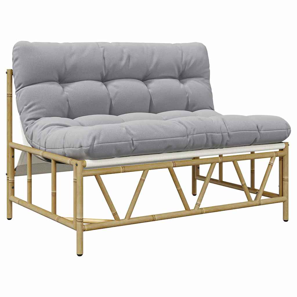 Outdoor-Sitzplätze mit Kissen Hellgrau 110 x 74,5 x 71 cm Stahl
