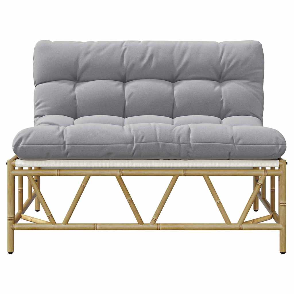Outdoor-Sitzplätze mit Kissen Hellgrau 110 x 74,5 x 71 cm Stahl