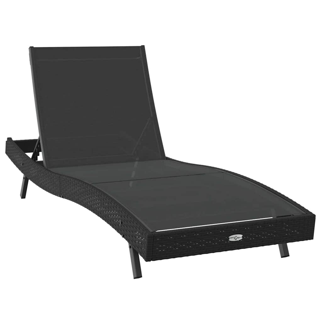 Sonnenliege mit Tisch 2 pcs Schwarz 40 x 40 x 40,5 cm