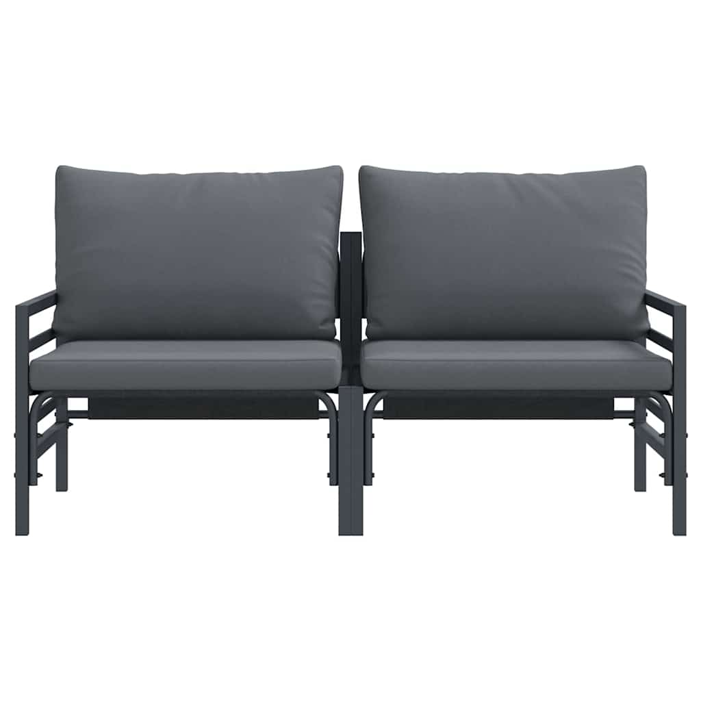 Gartenmöbel mit Kissen 2 Stück Anthrazit 80 x 80 x 71 cm Stahl