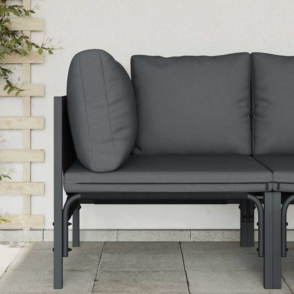 Gartenmöbel mit Kissen Anthrazit 80 x 80 x 71 cm Stahl