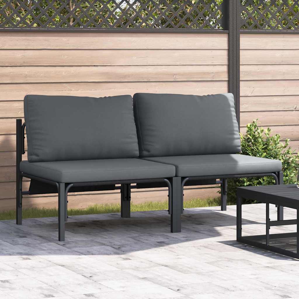 Gartenmöbel mit Kissen 2 Stück Anthrazit 80 x 80 x 71 cm Stahl