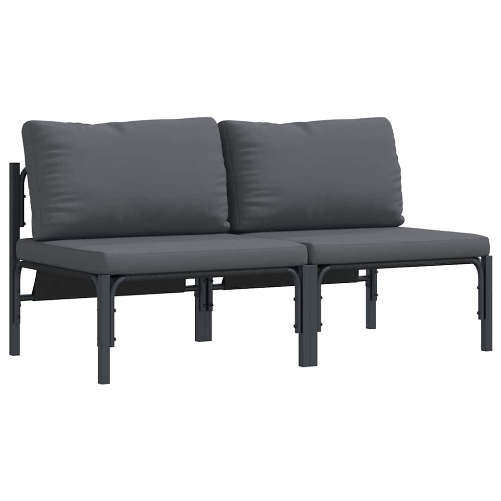 Gartenmöbel mit Kissen 2 Stück Anthrazit 80 x 80 x 71 cm Stahl