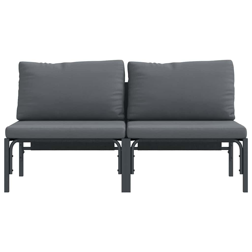 Gartenmöbel mit Kissen 2 Stück Anthrazit 80 x 80 x 71 cm Stahl