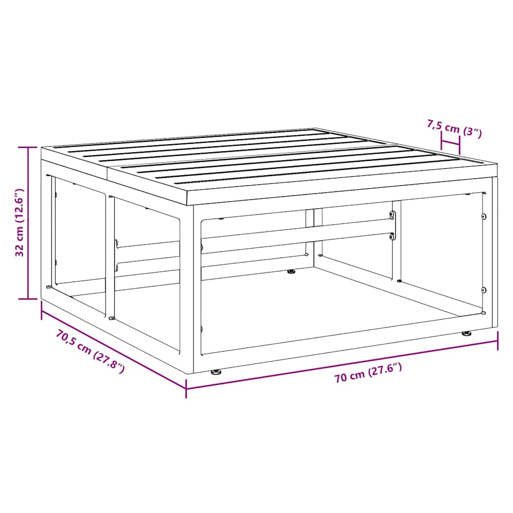 Gartenmöbel Anthrazit 70 x 70,5 x 32 cm Stahl