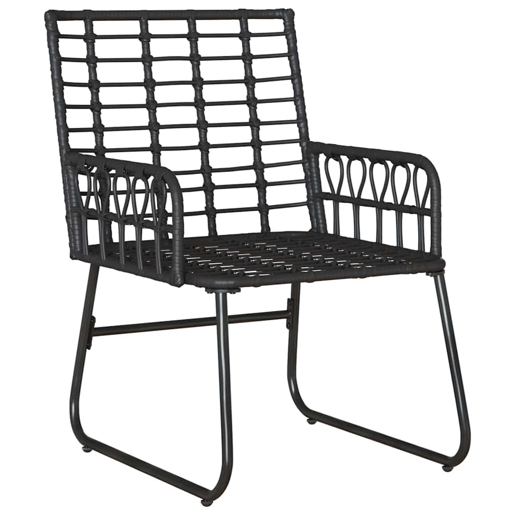 Garten Essgruppe 3 Stk. Schwarz und Anthrazit Poly-Rattan