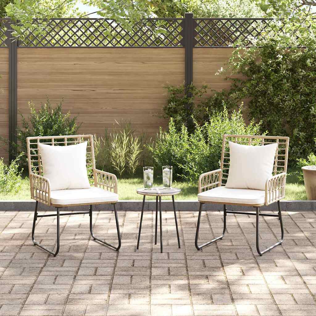 Garten Essgruppe 3 Stk. Braun und Creme Poly-Rattan