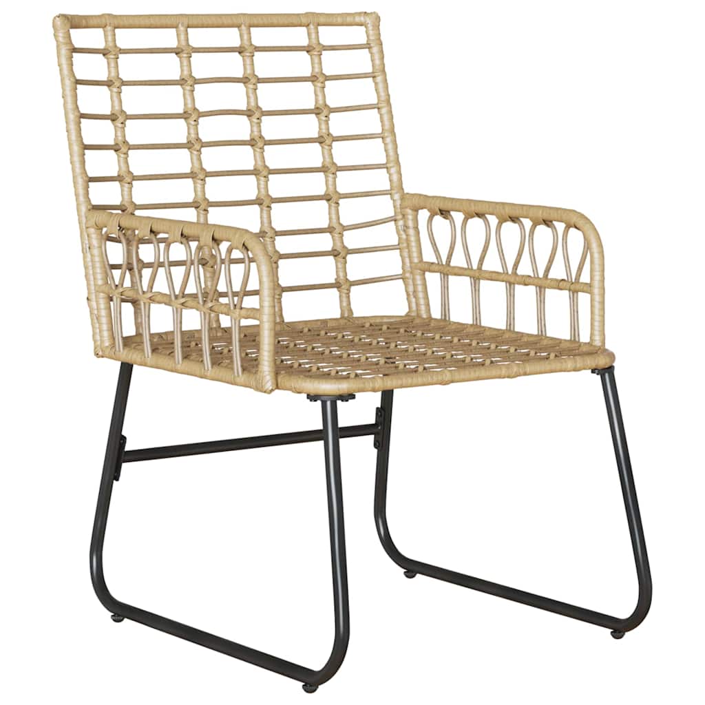 Garten Essgruppe 3 Stk. Braun und Creme Poly-Rattan
