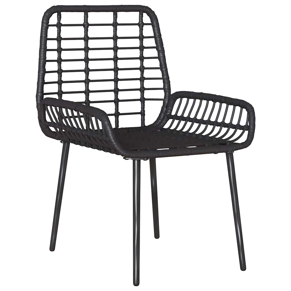 Garten Essgruppe 3 Stk. Schwarz und Anthrazit Poly-Rattan
