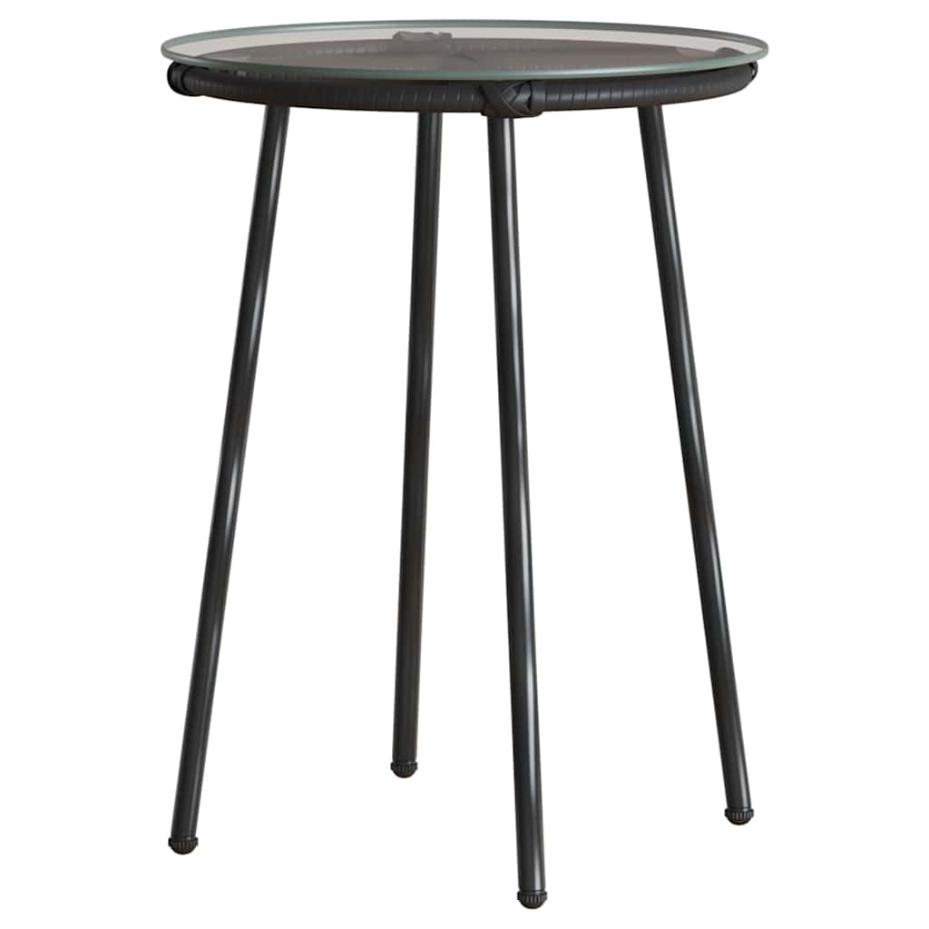 Garten Essgruppe 3 Stk. Schwarz und Anthrazit Poly-Rattan