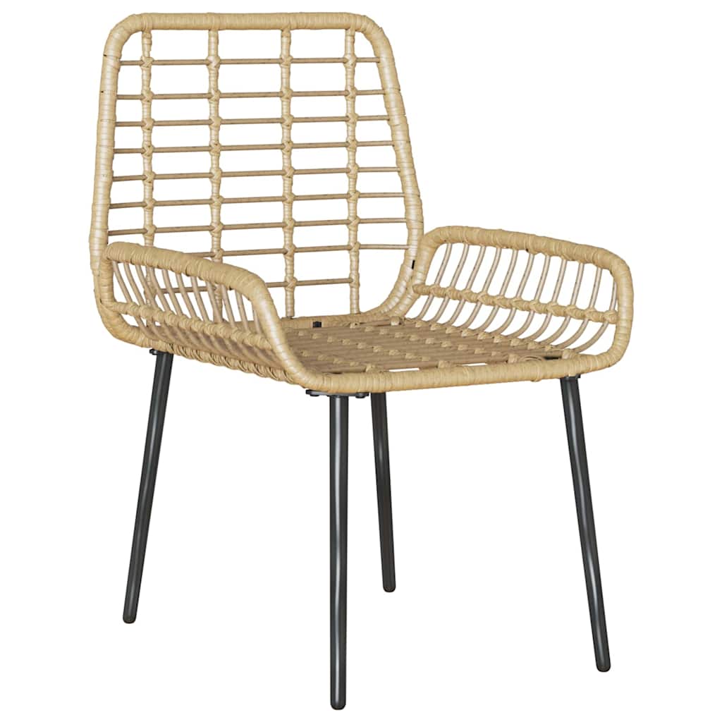 Garten Essgruppe 3 Stk. Braun und Creme Poly-Rattan