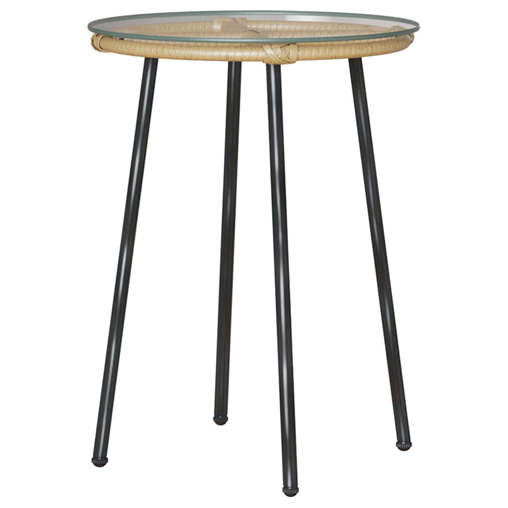 Garten Essgruppe 3 Stk. Braun und Creme Poly-Rattan