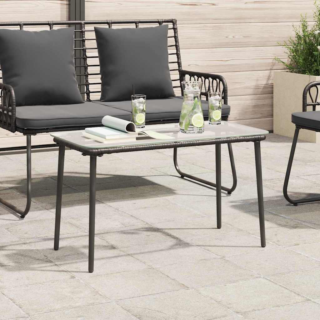Gartentisch Schwarz 80 x 40 x 45 cm Poly-Rattan