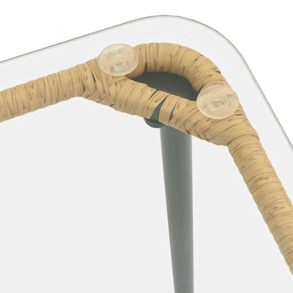 Gartentisch Natur 80 x 40 x 45 cm Poly-Rattan