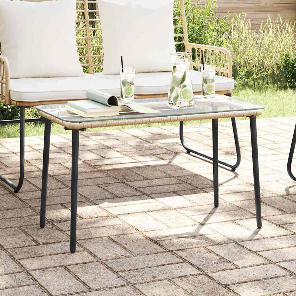 Gartentisch Natur 80 x 40 x 45 cm Poly-Rattan