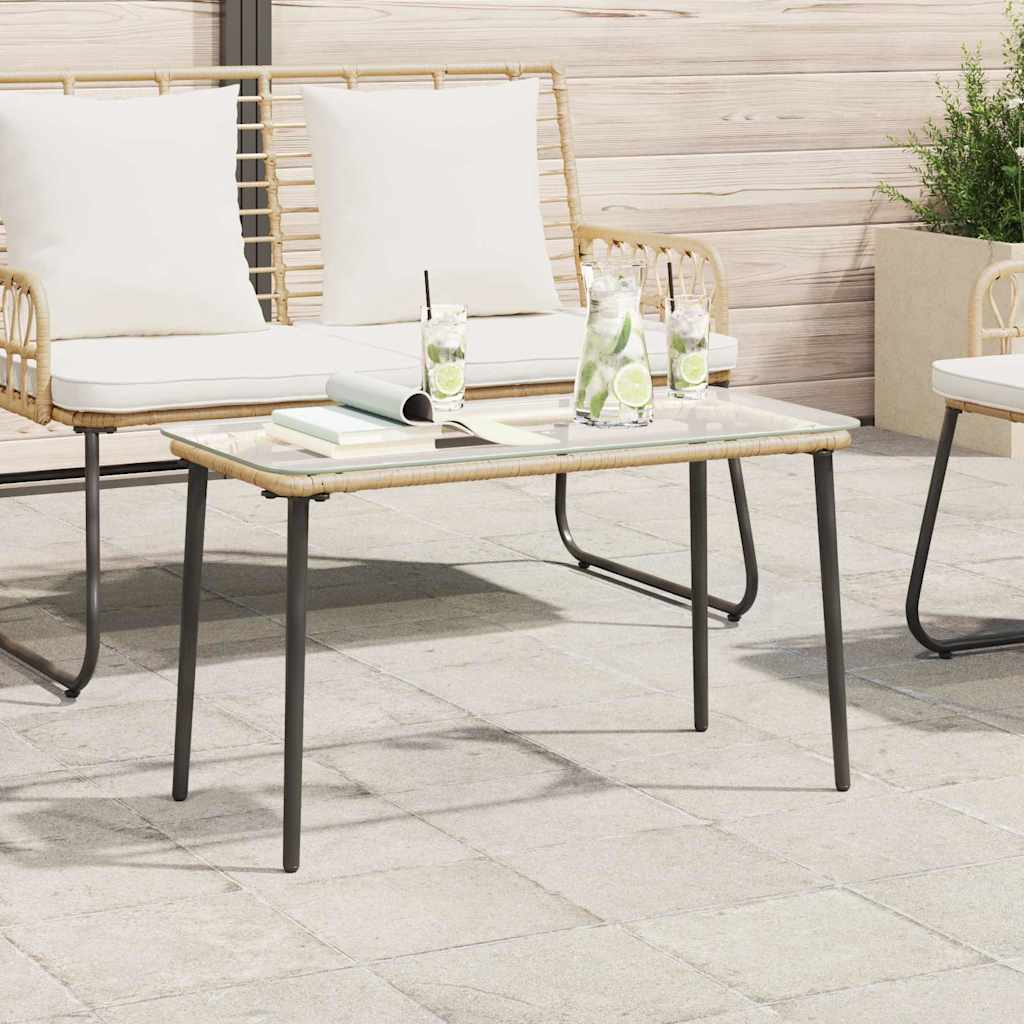 Gartentisch Natur 80 x 40 x 45 cm Poly-Rattan